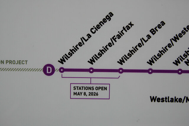 D line map showing new stations on Wilshire