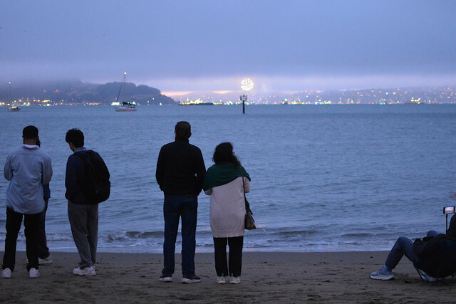 Watching Sausalito's fireworks across the bay