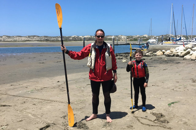 Jaeger and Calvin after kayaking in Elkhorn Slough