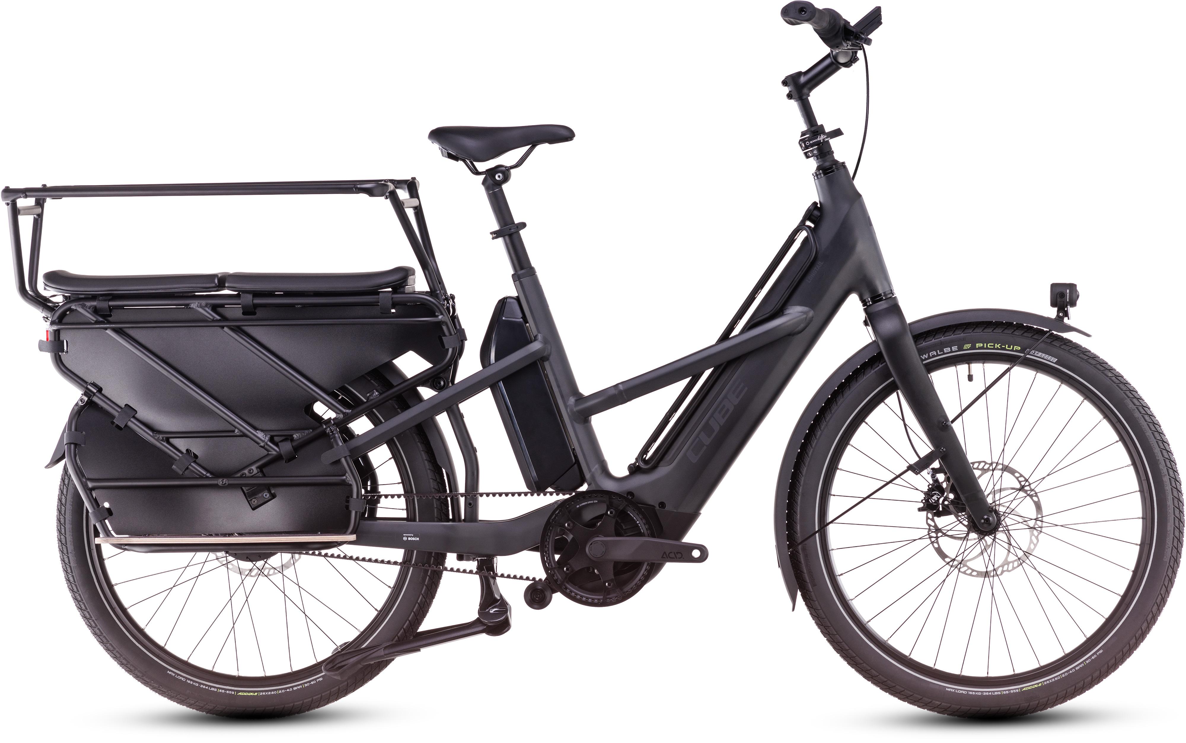 Vélo cargo électrique longtail Cube Longtail Hybrid Family 1350 grey´n´reflex