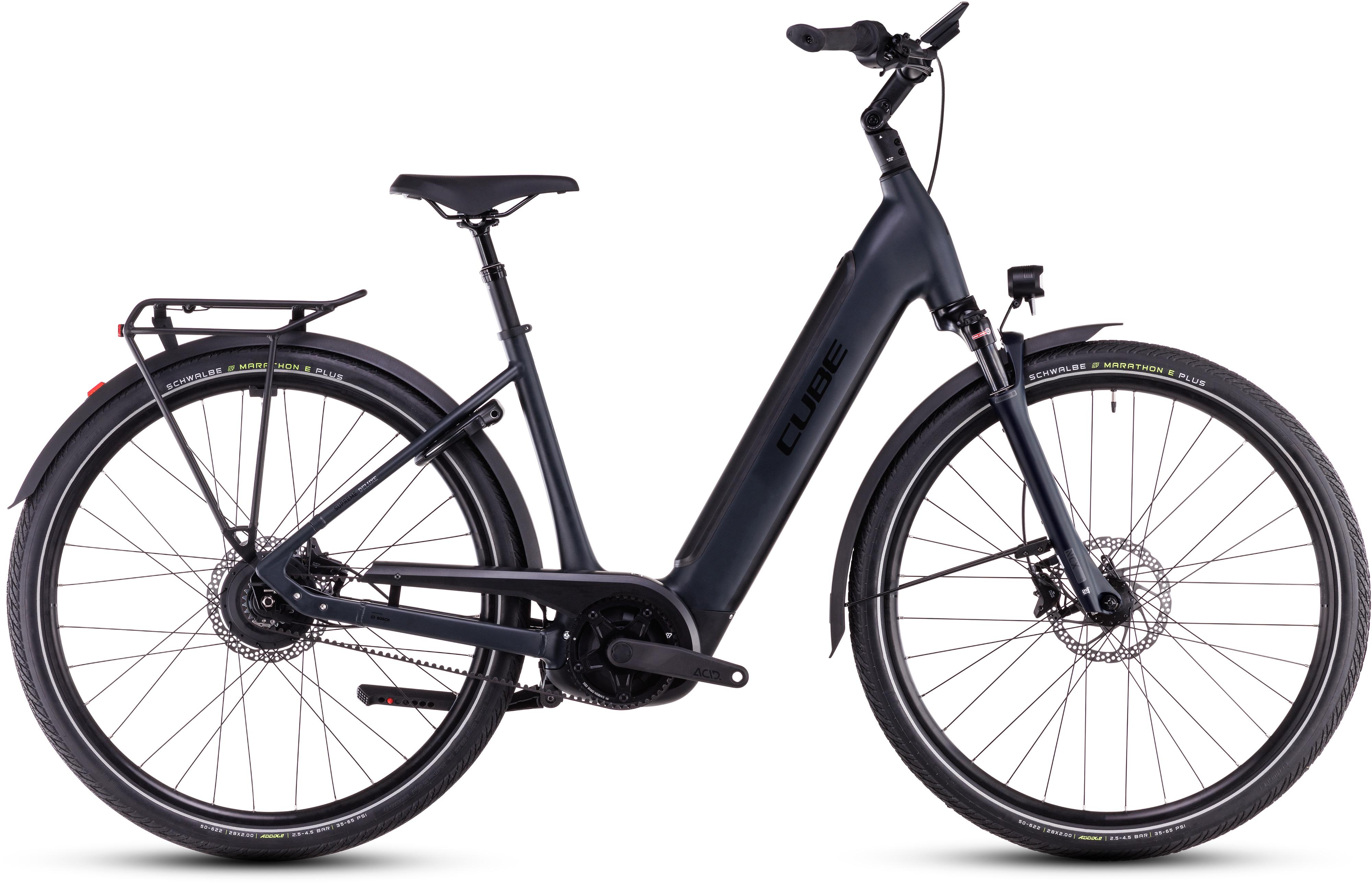 Vélo ville électrique Cube Supreme Hybrid Deluxe Pro 625 Easy Entry night´n´black