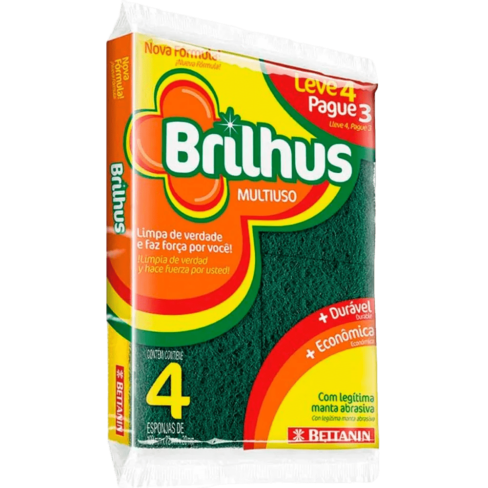 Esponja Multiuso Brilhus  Lv4 Pg3 Un