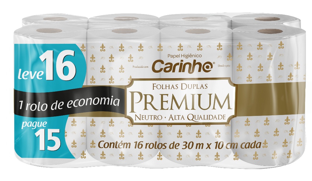 PAPEL HIG CARINHO PREMIUM 16X30M NEUTRO