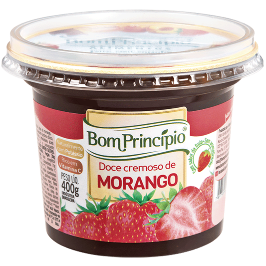 Doce Cremoso de Morango 400g (Caixa com 6 unidades) - Momentos Bom  Princípio Alimentos