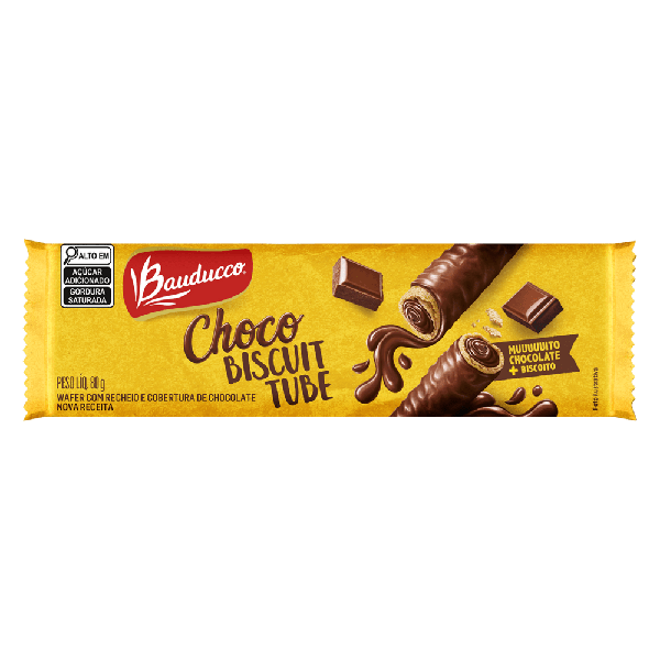 Brasão Jardim América  Wafer Bauducco Choco Biscuit Tube 80g