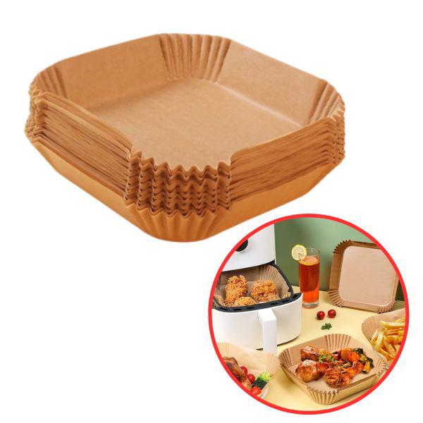 Conjunto de Formas de Papel para Air Fryer, Redondas, Absorve Gordura