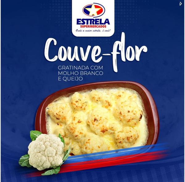 Imagem representando a receita Couve-flor gratinada com molho branco e queijo