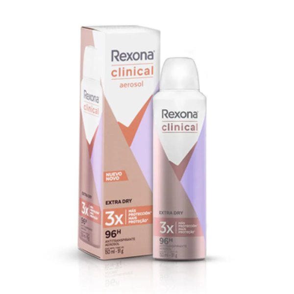 Antitranspirante Aerosol Rexona Clinical Classic 150ml (A embalagem pode  variar)