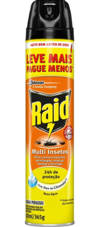 Inseticida Raid Multi-Insetos aerosol, 300mL + grátis, 150mL - Inseticida  Raid Multi-Insetos aerosol, 300mL + grátis, 150mL - CERAS JOHNSON