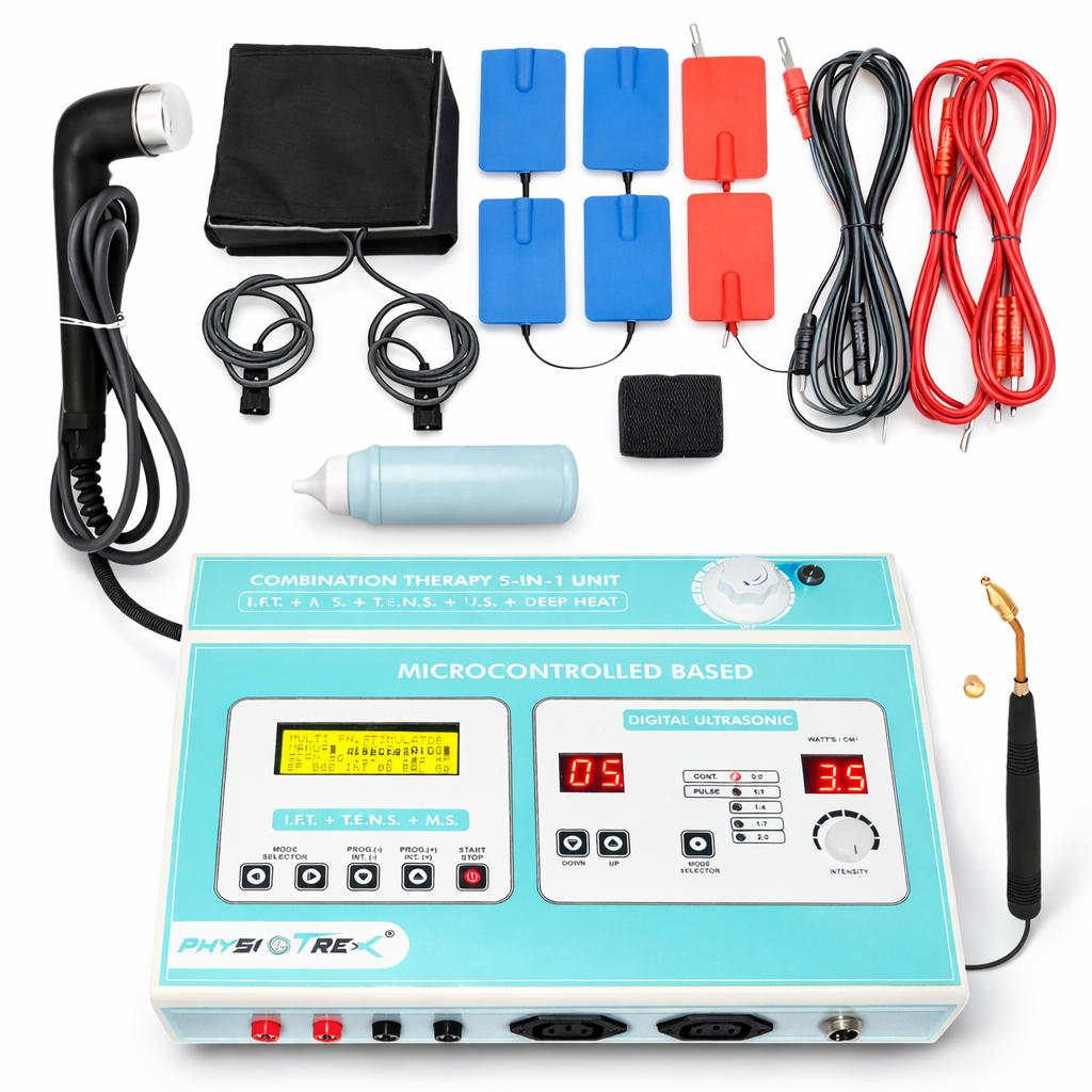 PHYSIOTREX 5 in 1 IFT TENS MS US Deep Thermal Conduction Combo Therapy Machine