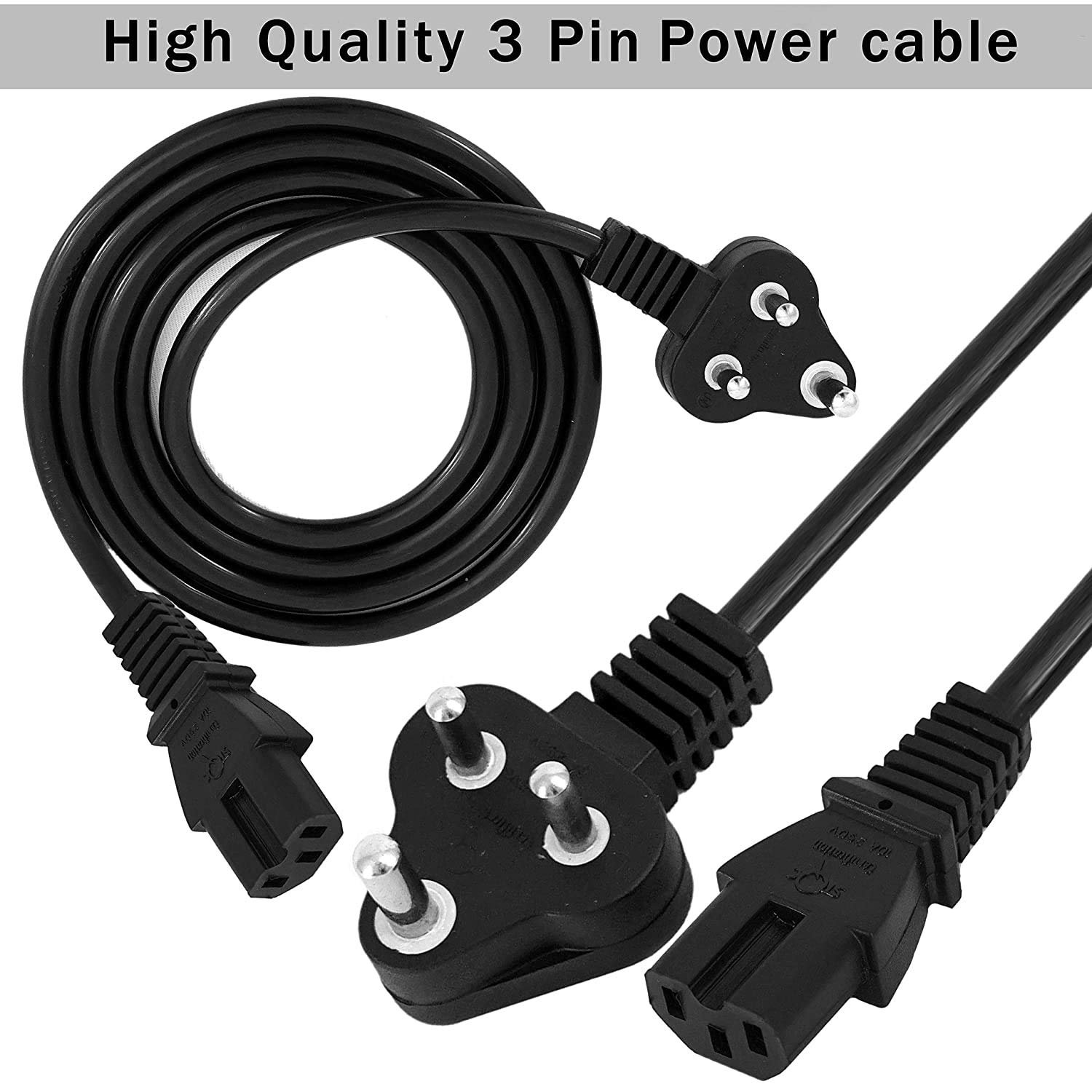 Black Main Cord Accessories for Physiotherapy Machine - Physiotrex Equipment