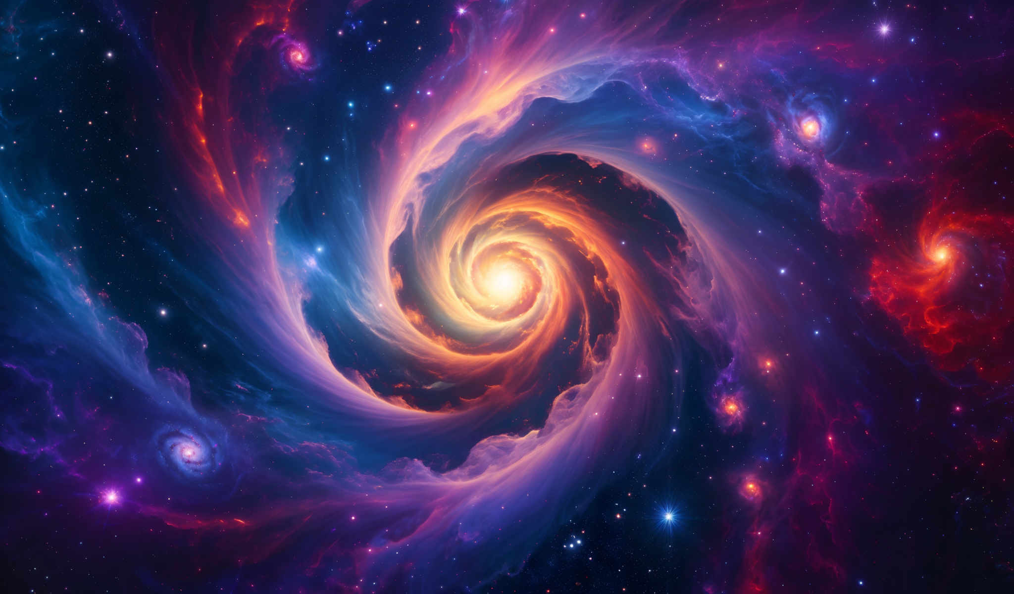 A spiral galaxy with a bright center and swirling arms.