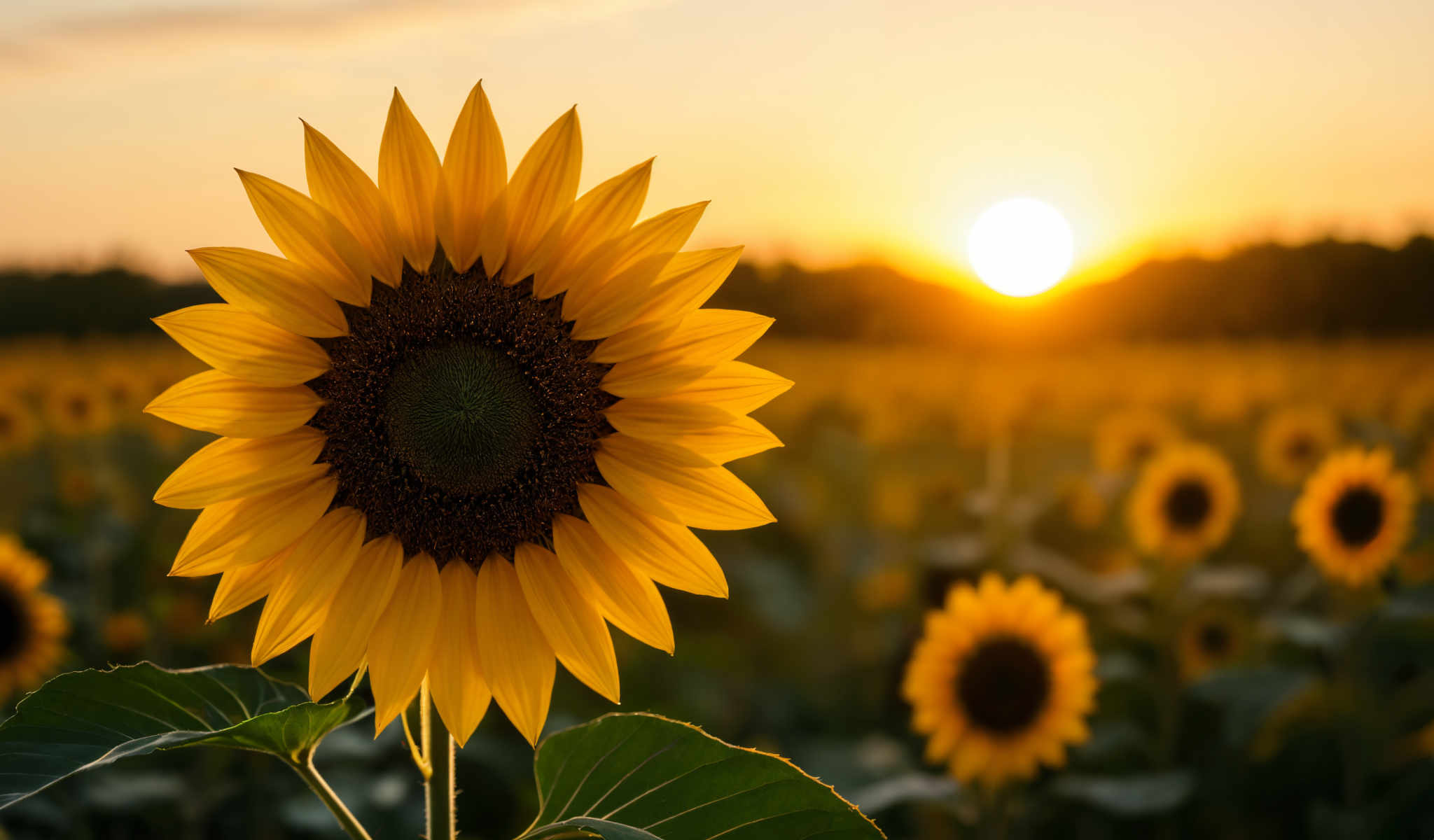 A large yellow sunflower with a black center.