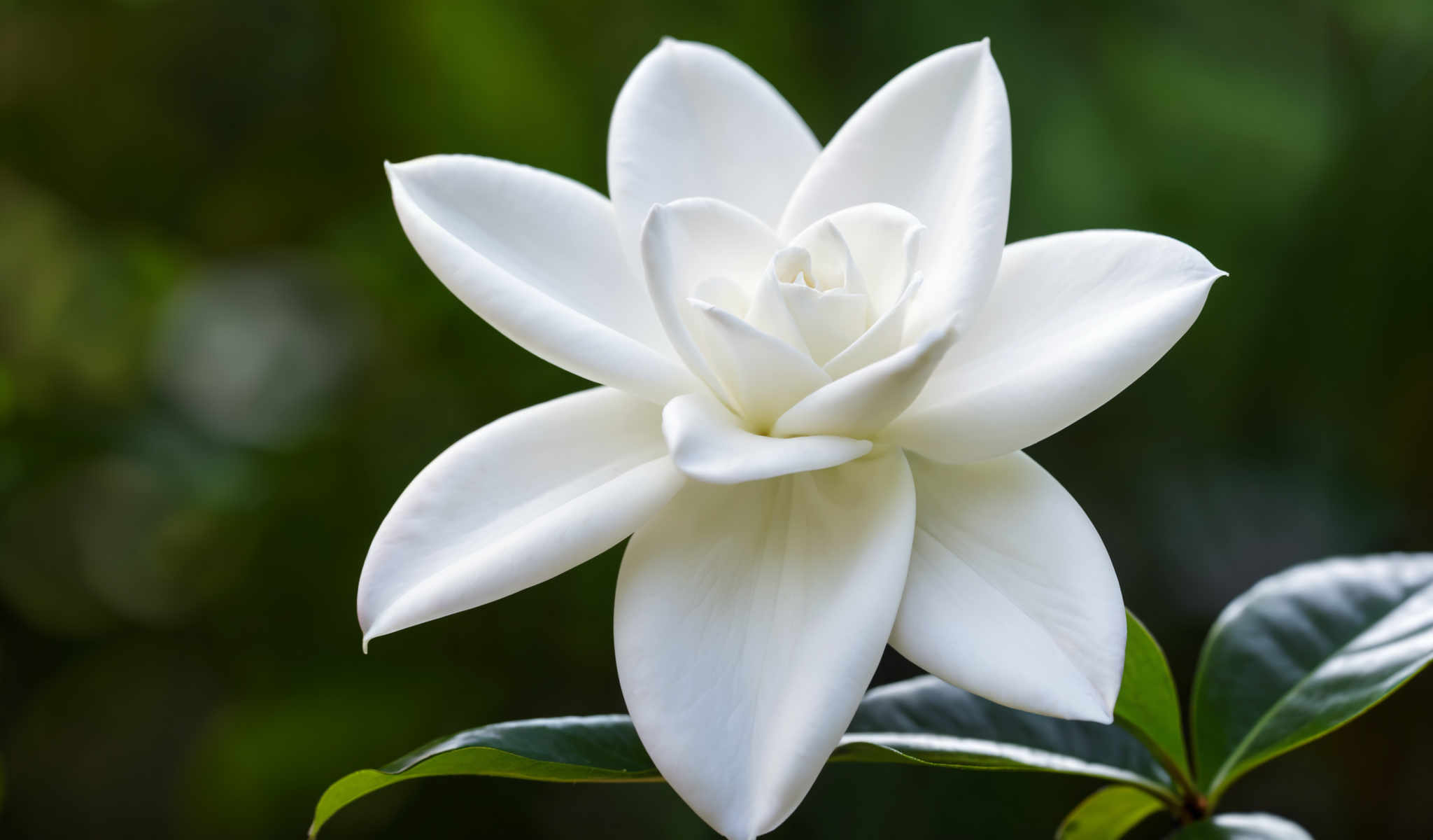 A white flower with a yellow center.