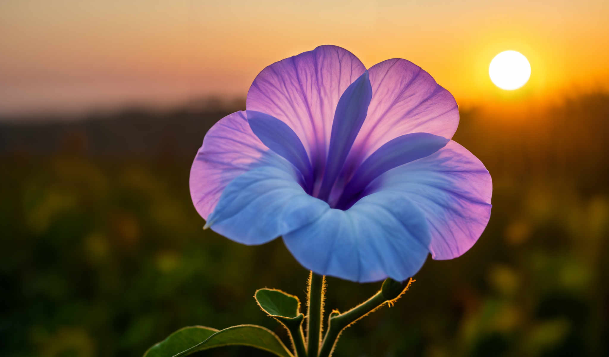 A beautiful purple flower with blue petals.