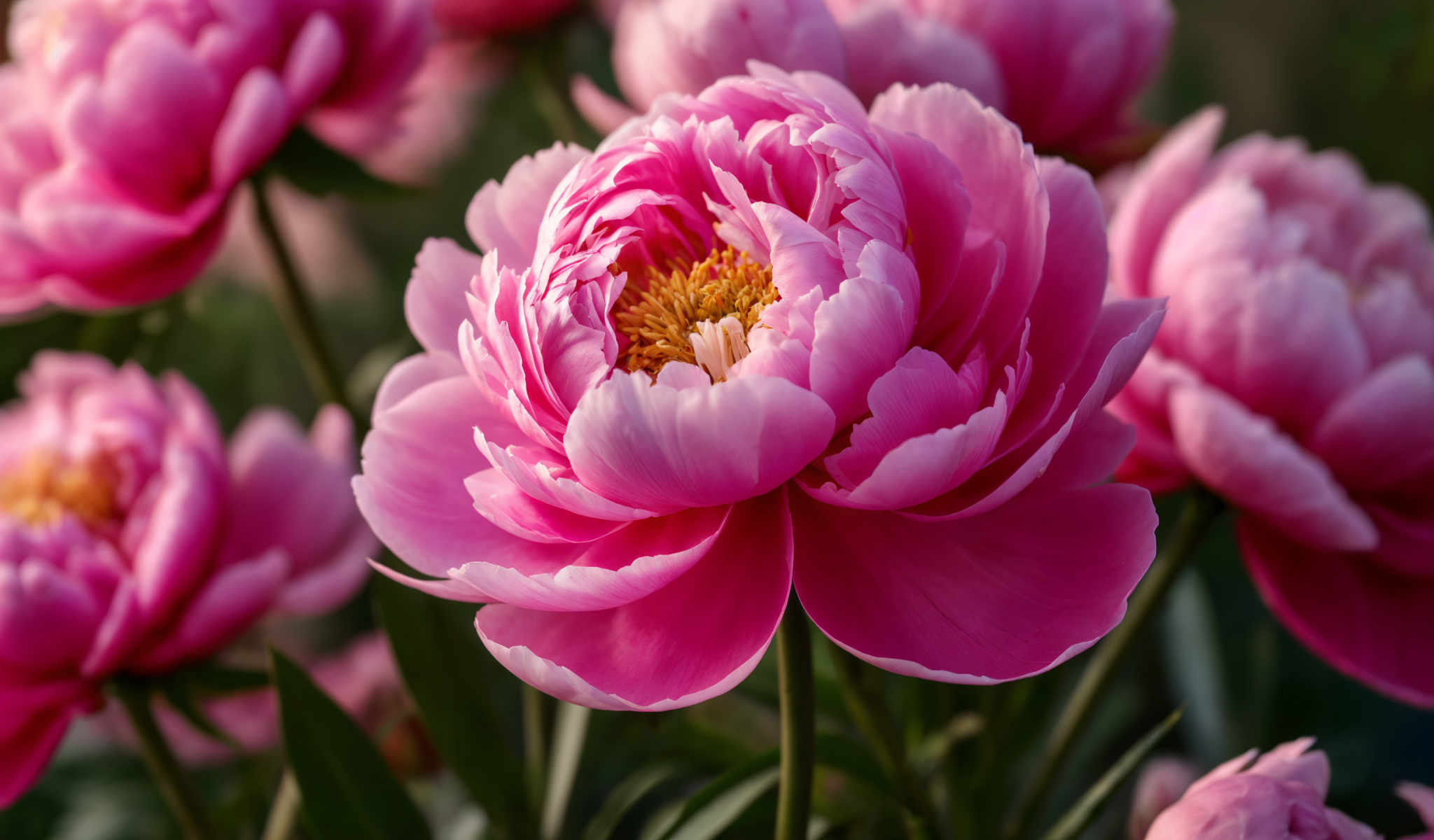 A close up of a pink flower with a yellow center.