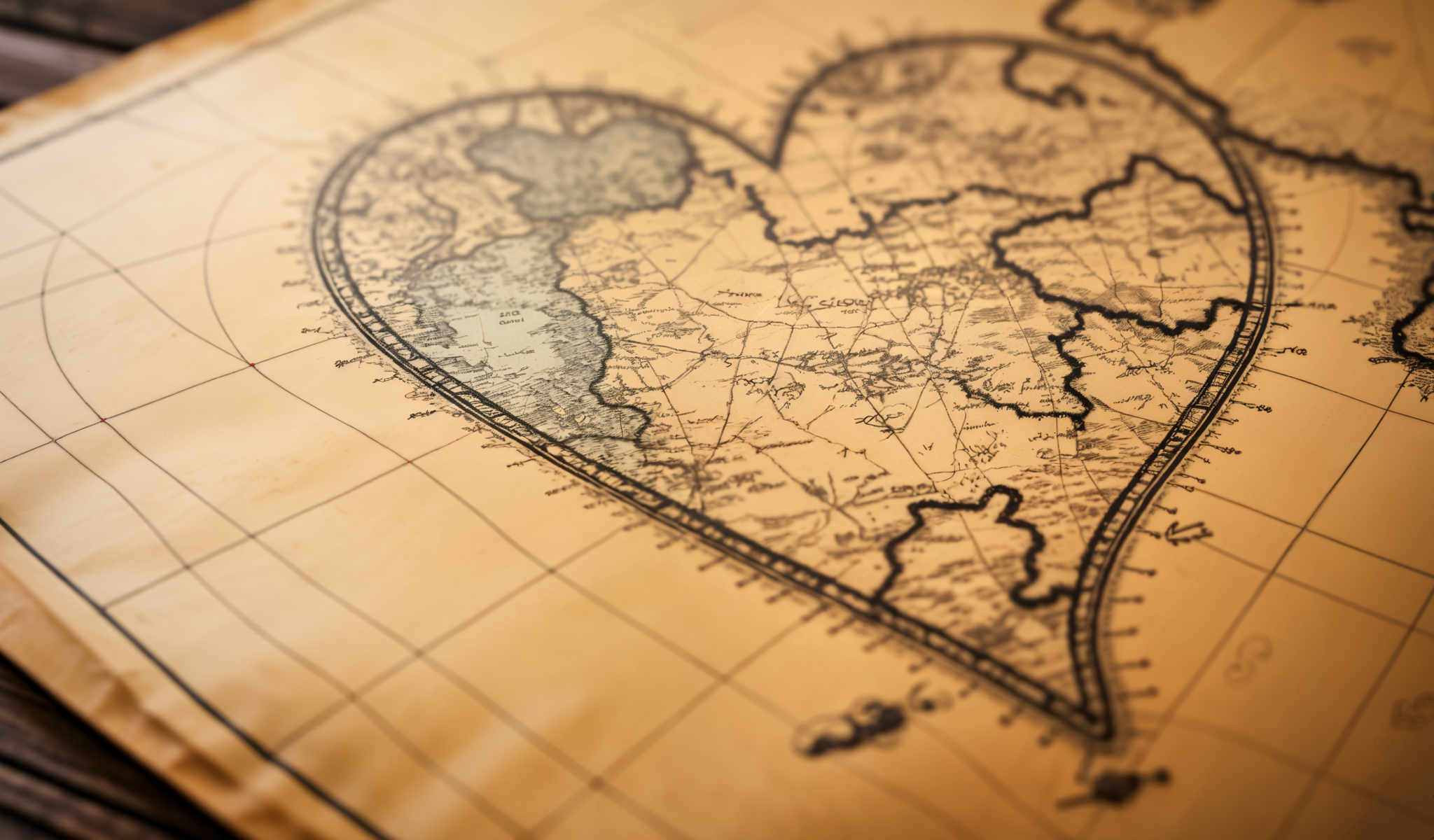 A map of the world with a heart shaped cutout in the center.