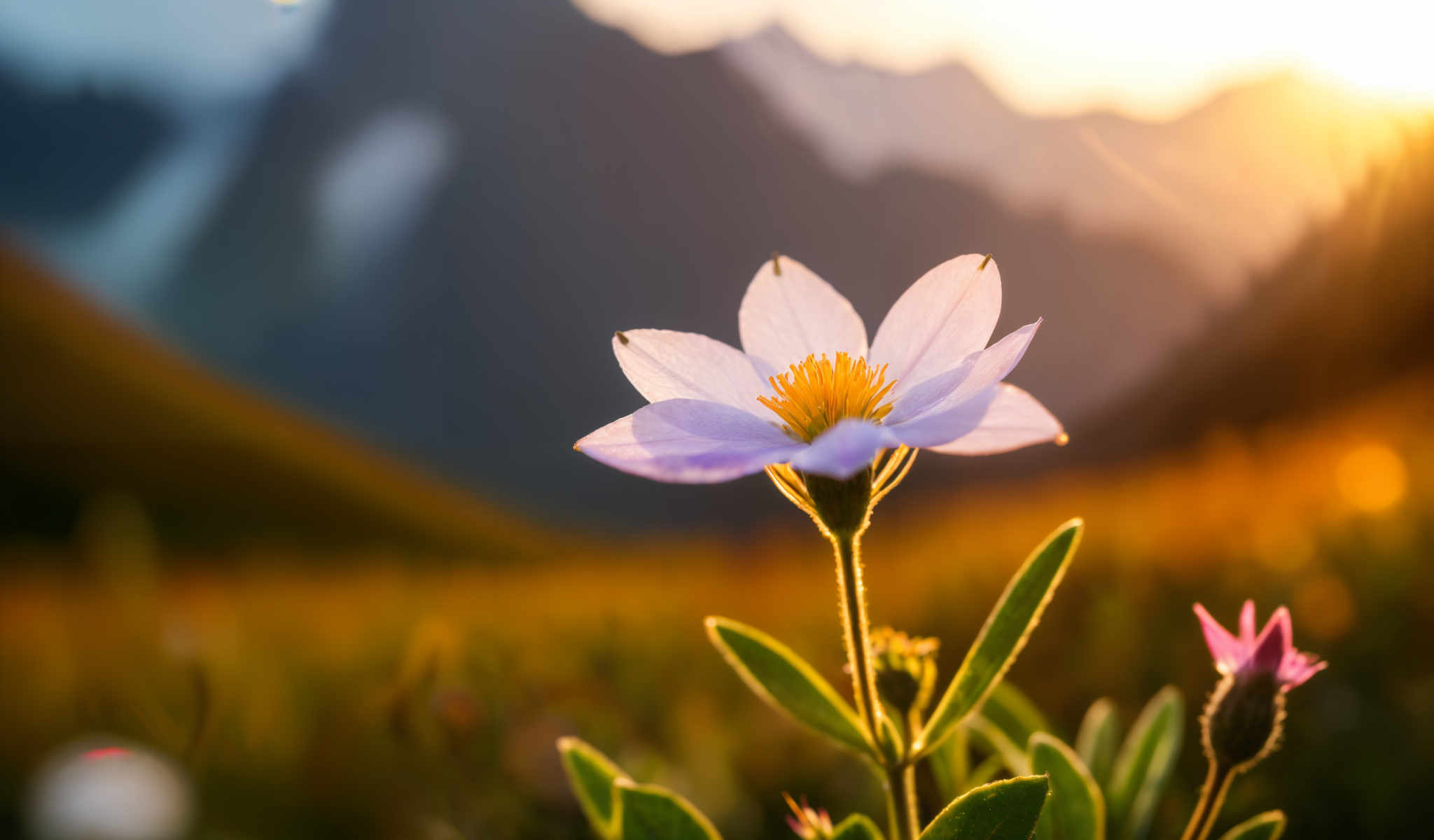 A beautiful purple flower with a yellow center.