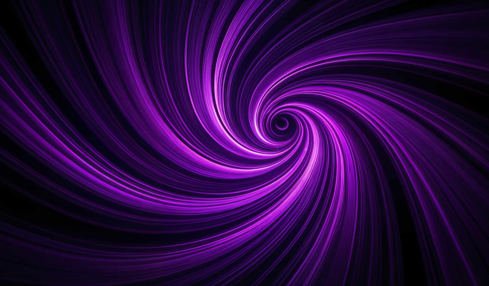 The image showcases a vibrant swirl of purple and pink hues against a dark background. The swirl is reminiscent of a spiral or vortex, with the colors radiating outwards in a smooth, flowing manner. The lines are tightly packed, creating a sense of depth and movement.