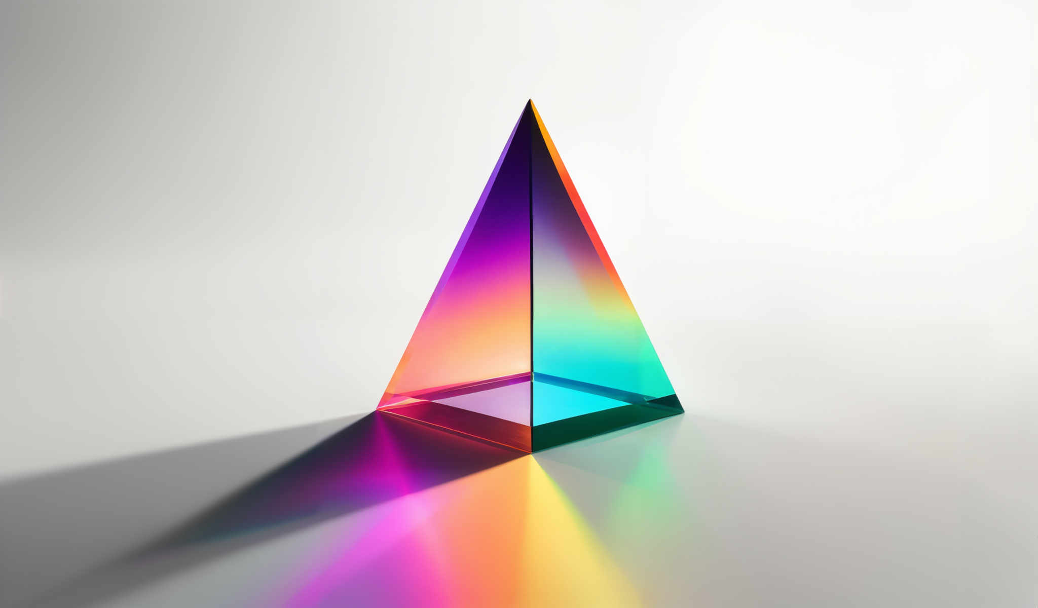 A colorful triangle with a rainbow of colors.