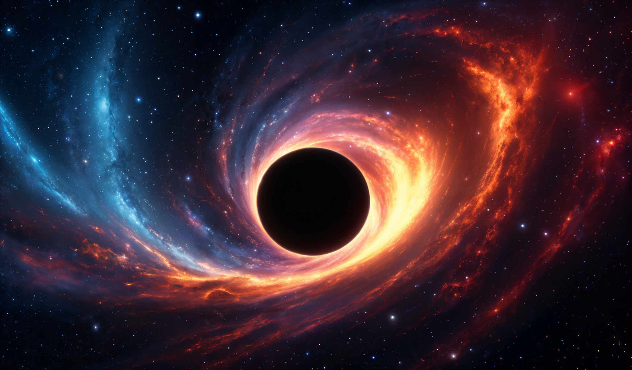 A black hole in the center of a galaxy.