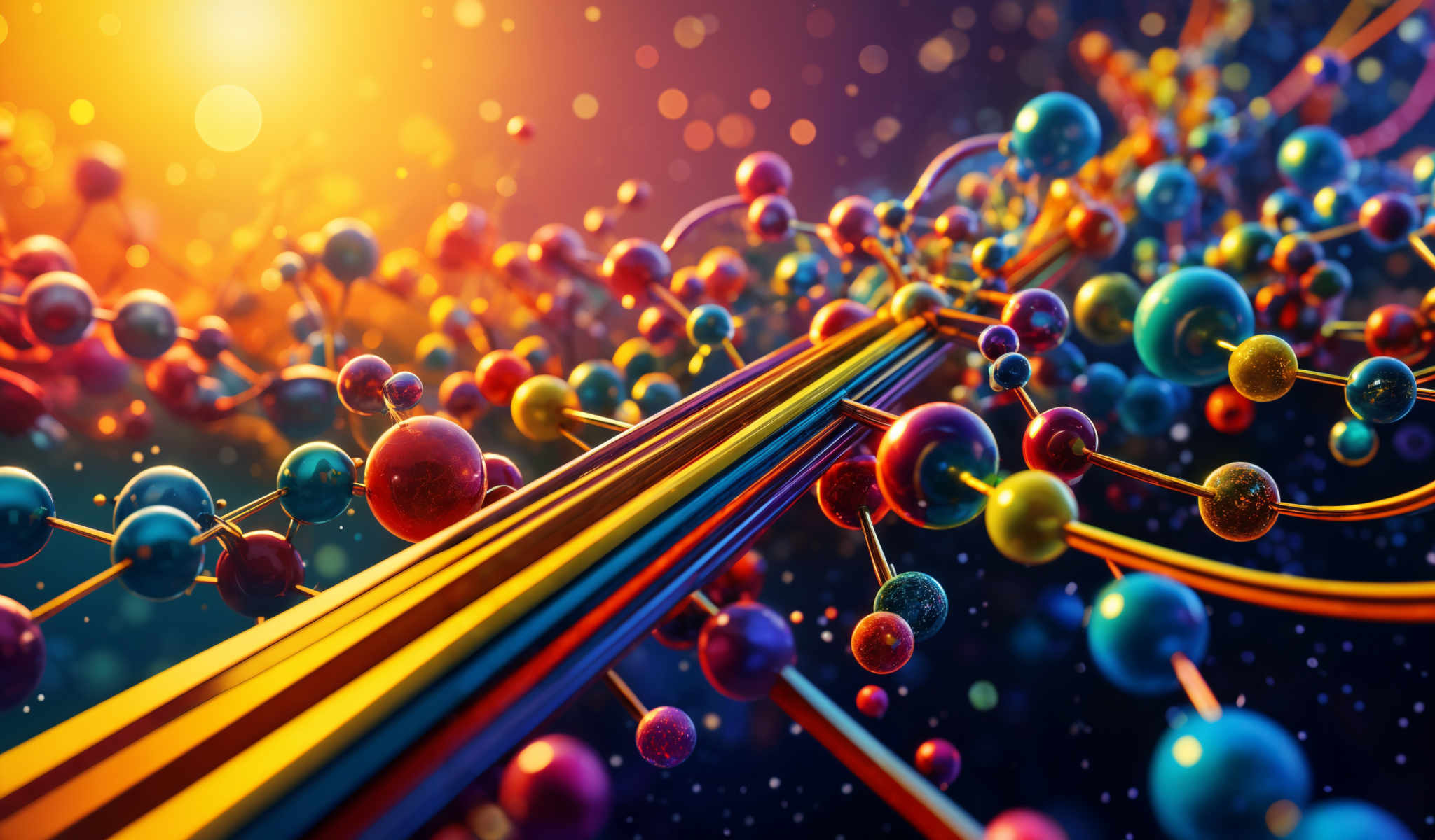 A colorful abstract image of a multitude of spheres in various colors and sizes.