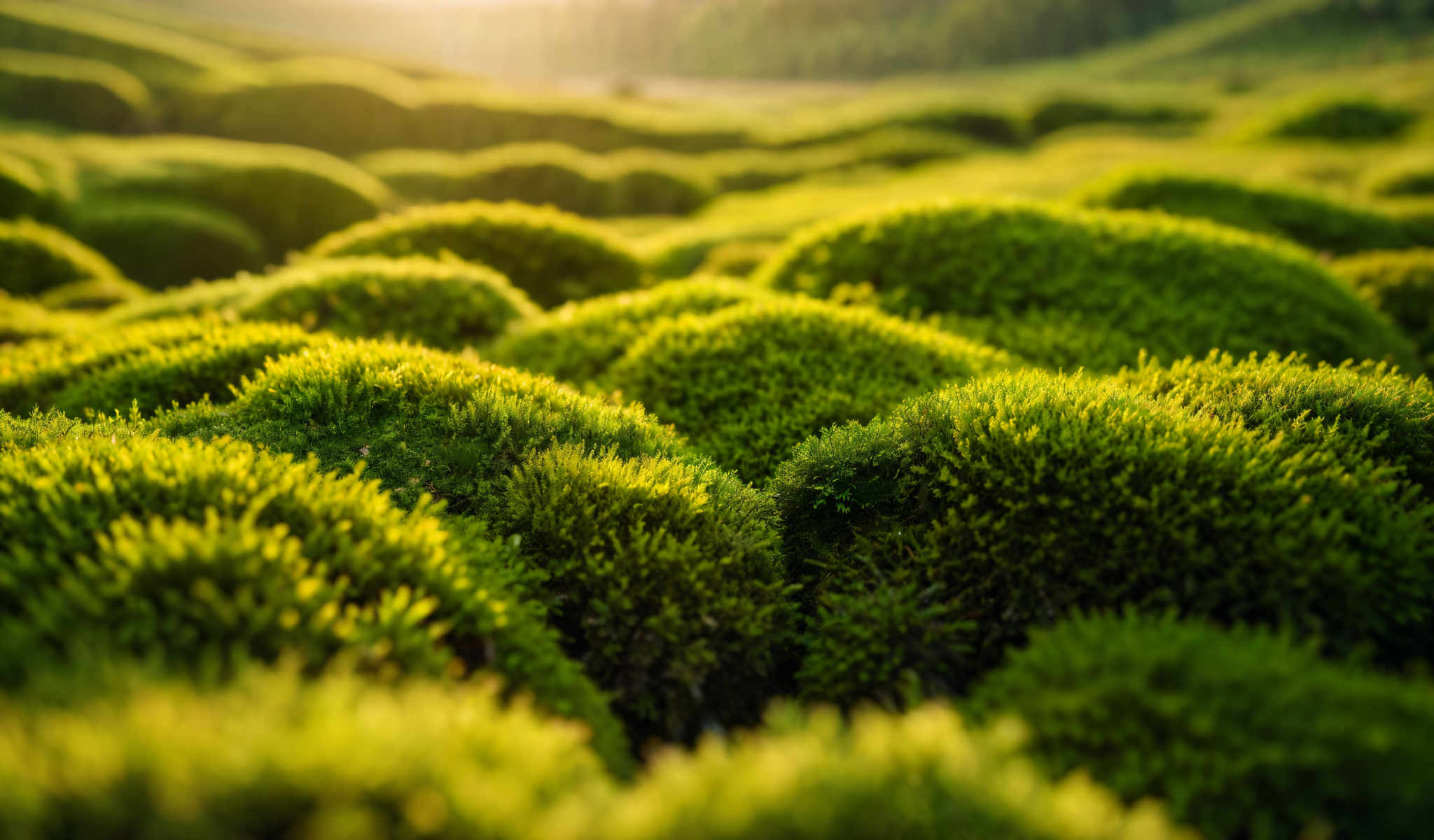 A field of green bushes with yellow flowers.