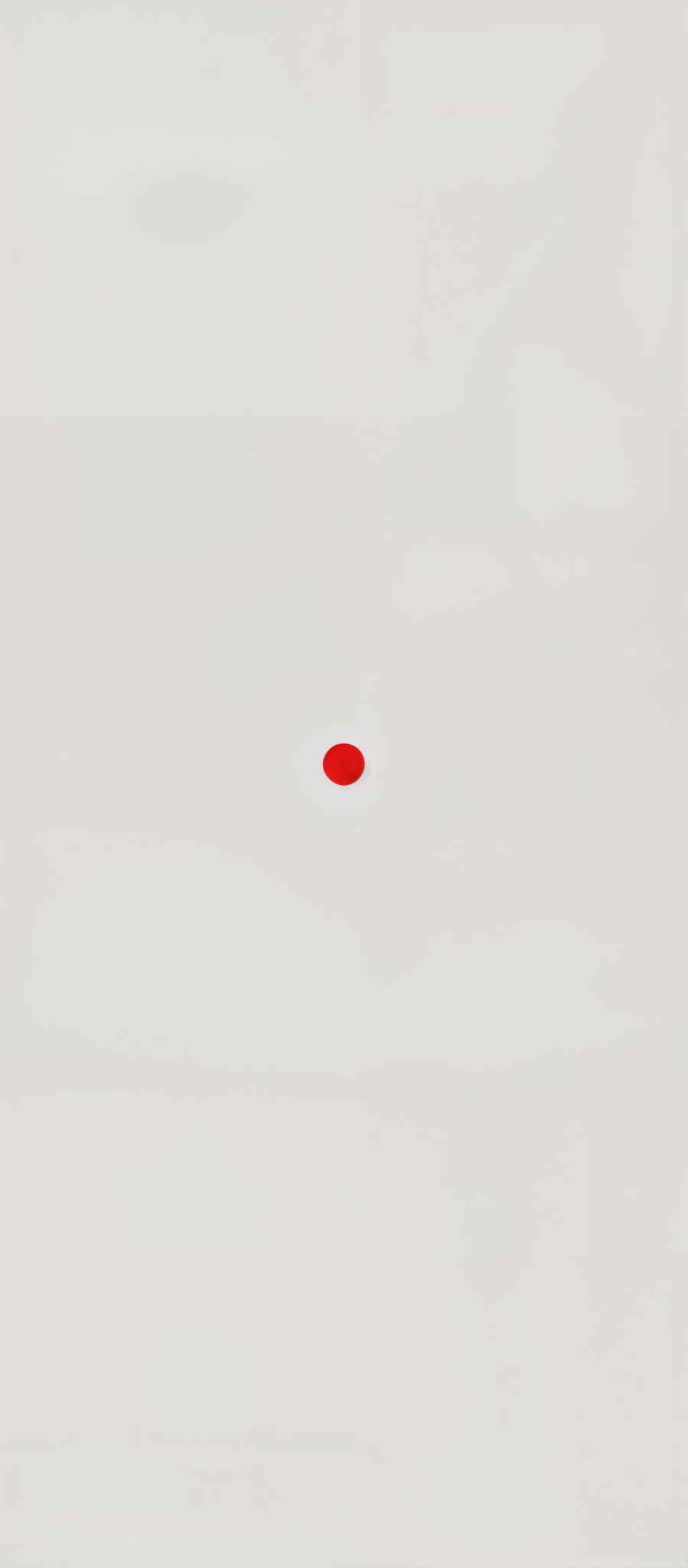 A red dot stands out against a stark white background creating a striking contrast. The simplicity of the image evokes a sense of minimalism and tranquility. The bold red dot reminiscent of a pop art style from the mid-20th century draws the viewer's attention immediately. The white background serves to highlight the dot emphasizing its importance. The overall composition of the artwork suggests a focus on simplicity and clarity.