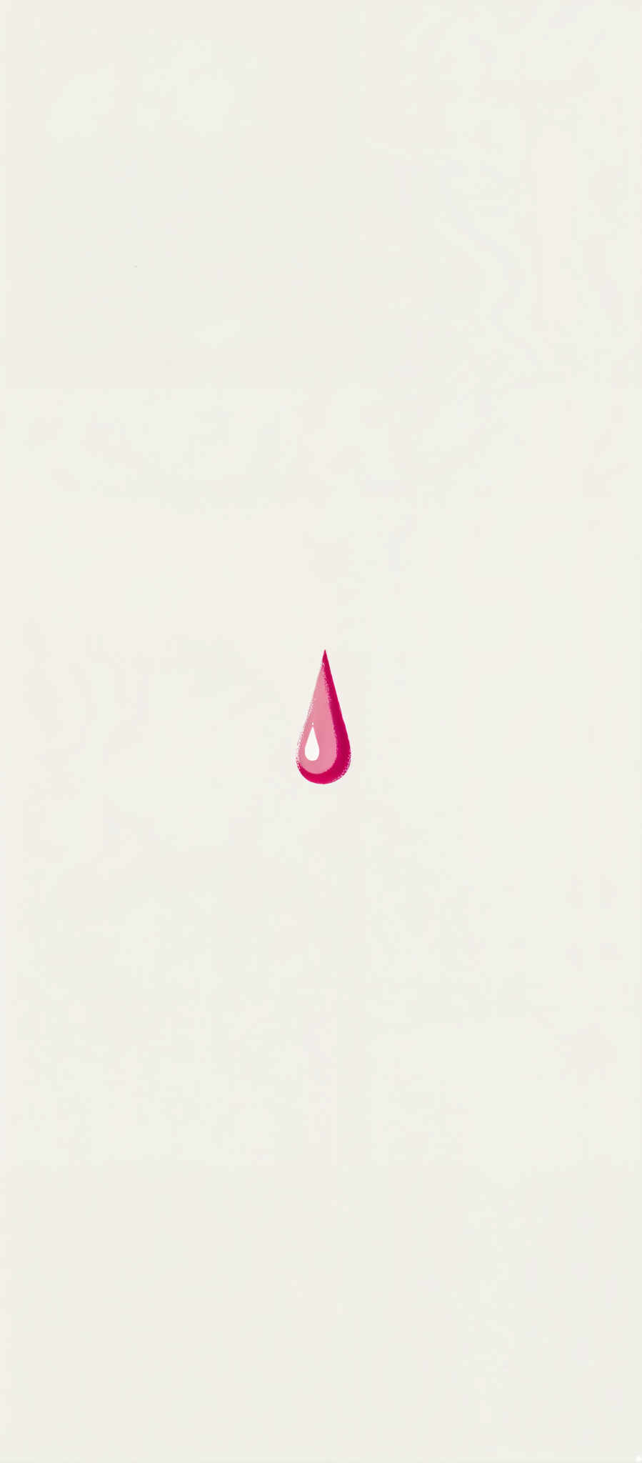 The image presents a striking visual of a single vibrant pink teardrop. The teardrip which is the central focus of the image is positioned in the middle drawing the viewer's attention immediately. The background is a stark white providing a strong contrast to the vivid pink of the teardrap. The simplicity of the composition and the minimalistic art style used in the image evoke a sense of purity and simplicity. The subject of the artwork is the teadrop which could symbolize a variety of emotions or ideas depending on the viewer. The motif of the painting is minimalistic with the tearedrop being the sole subject. The image does not contain any text or other discernible objects. The relative position of the objects is straightforward with no other objects to compare positions with. The overall impression is one of simplicity and elegance.