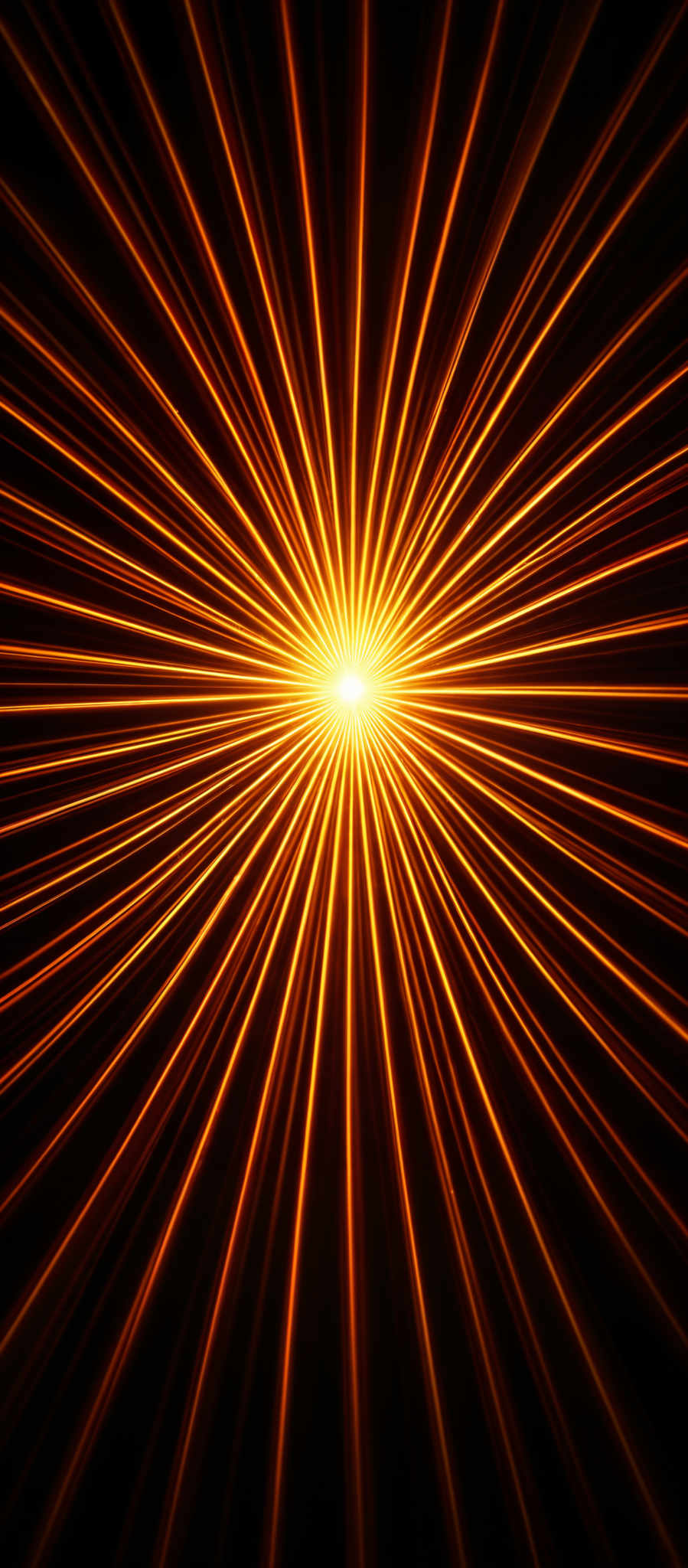 The image showcases a radiant burst of golden-yellow lines emanating outwards from a central point. These lines converge towards the center, creating an effect reminiscent of a starburst or explosion. The background is dark, which accentuates the brightness and intensity of the golden- yellow lines. The overall shape is reminisccent of an explosion or a burst of energy, radiating outward in all directions.