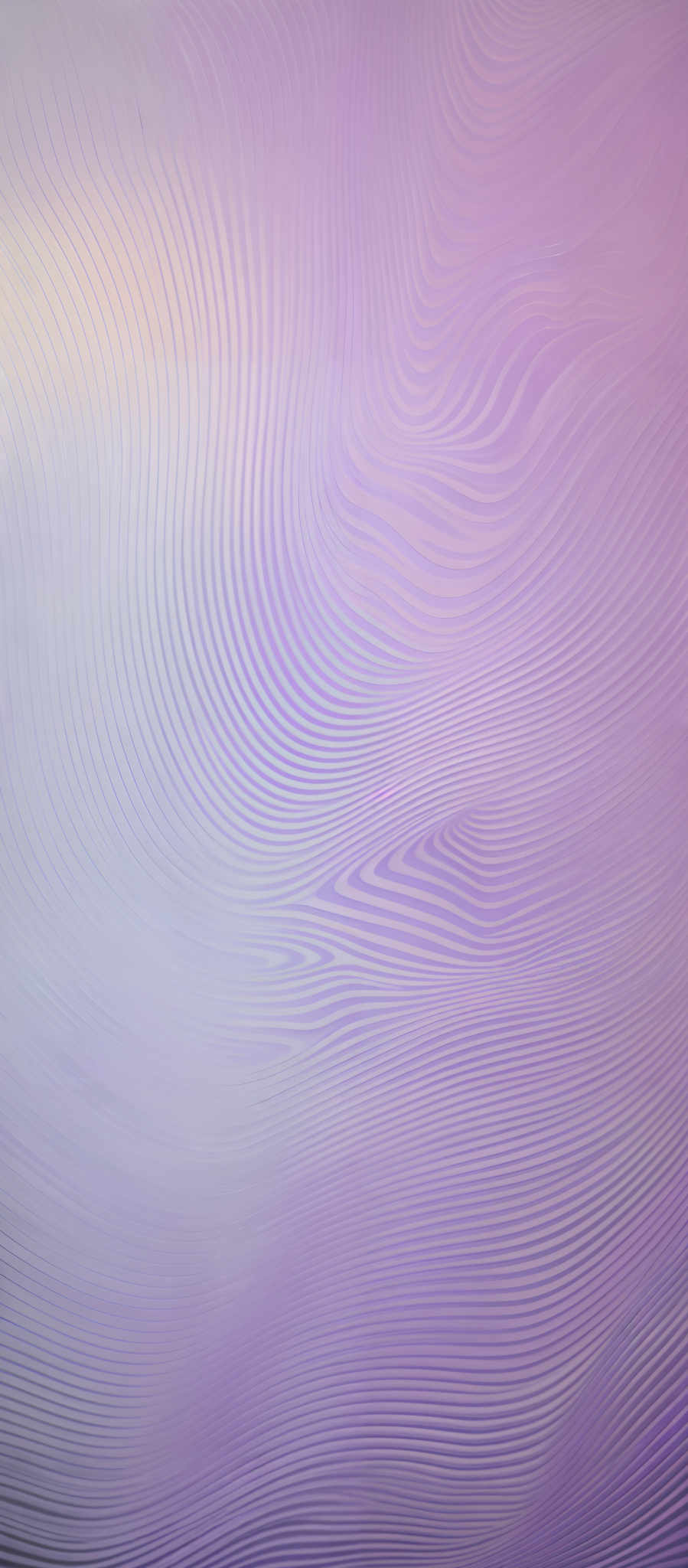 The image showcases a gradient of colors ranging from a soft pink at the top to a light blue at the bottom. The predominant shape is a series of wavy lines that converge and diverge in various directions, creating a mesmerizing pattern. The lines are intricately detailed, giving the image a fluid and dynamic appearance.