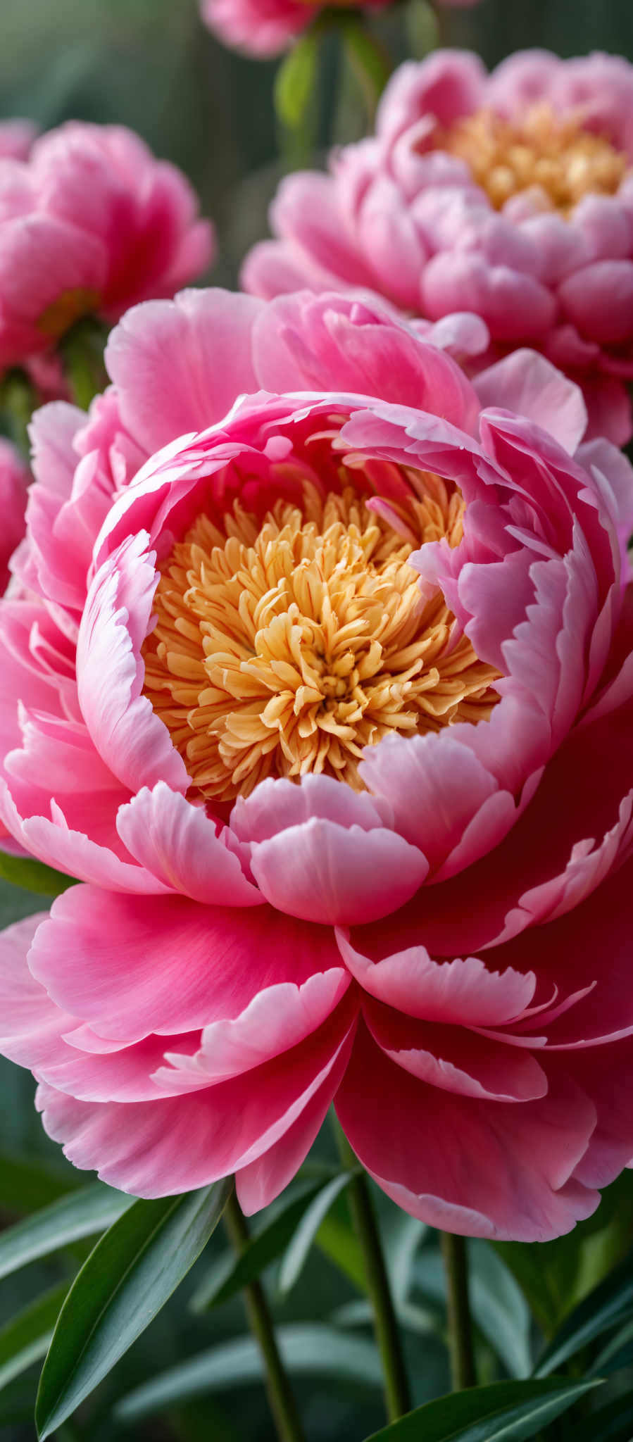 A beautiful pink flower with a yellow center.