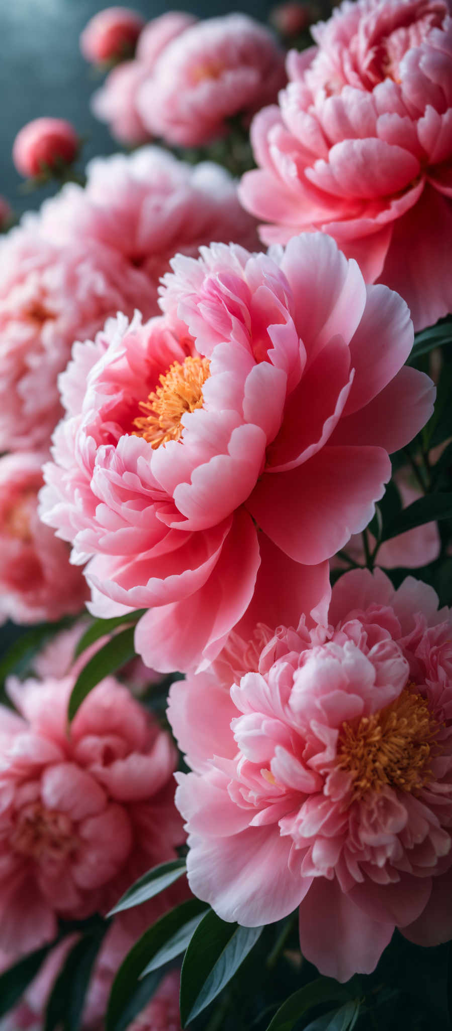 A close up of a pink flower with a yellow center.