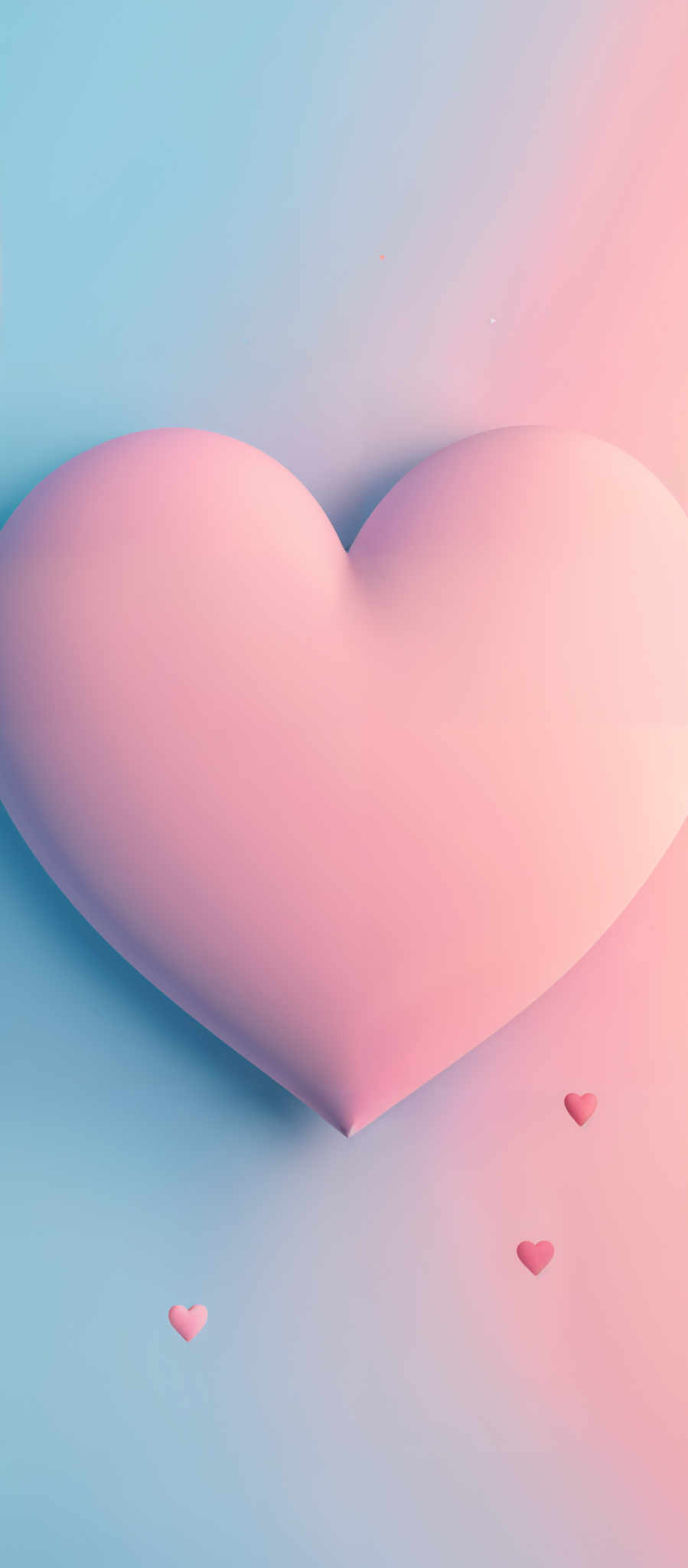 A heart-shaped object is shown in a gradient of pink and blue. The heart is slightly tilted to the right and is set against a gradient background. The image is a digital illustration.