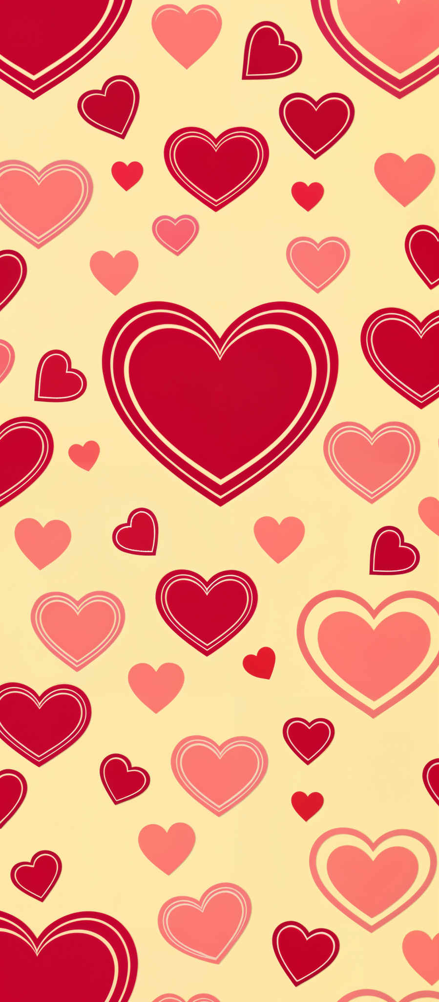 A heart-shaped pattern in red and yellow colors.