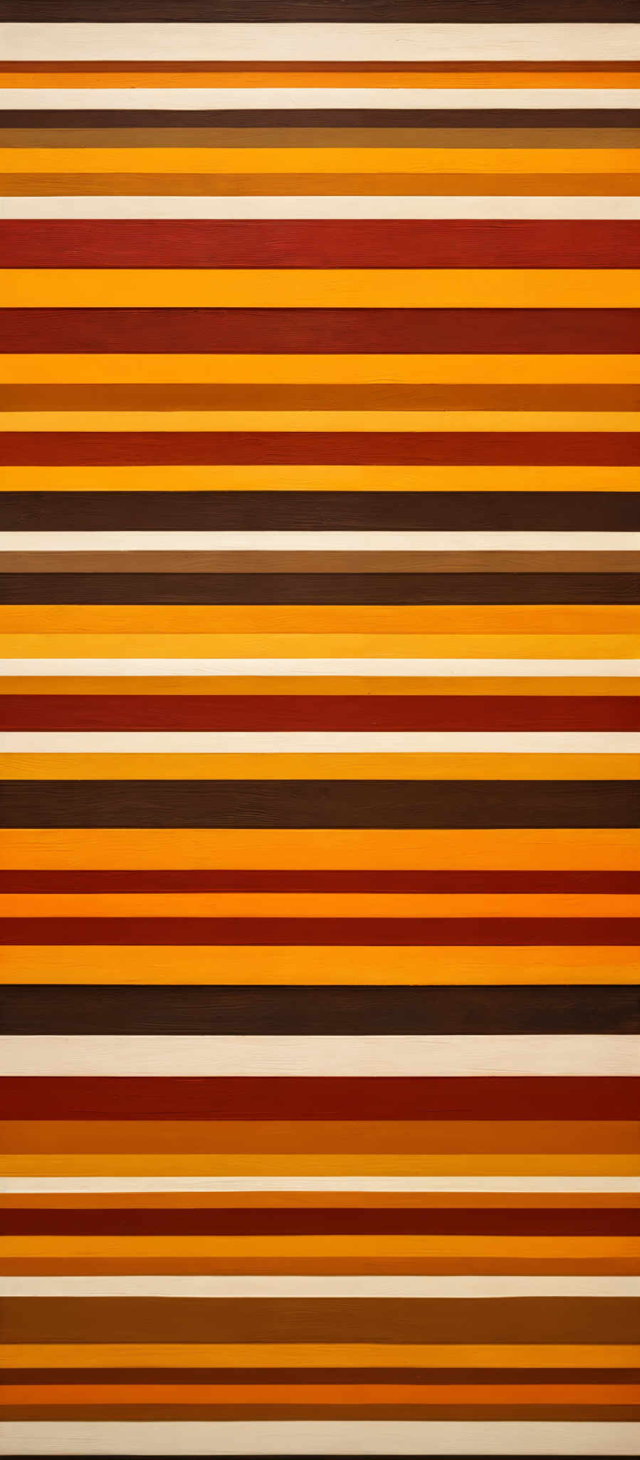 The image showcases a series of horizontal stripes in varying widths and colors. The stripes are organized in a grid pattern, alternating between different shades of yellow, orange, red, and brown. The colors transition smoothly from one stripe to the next, creating a harmonious and visually pleasing effect.