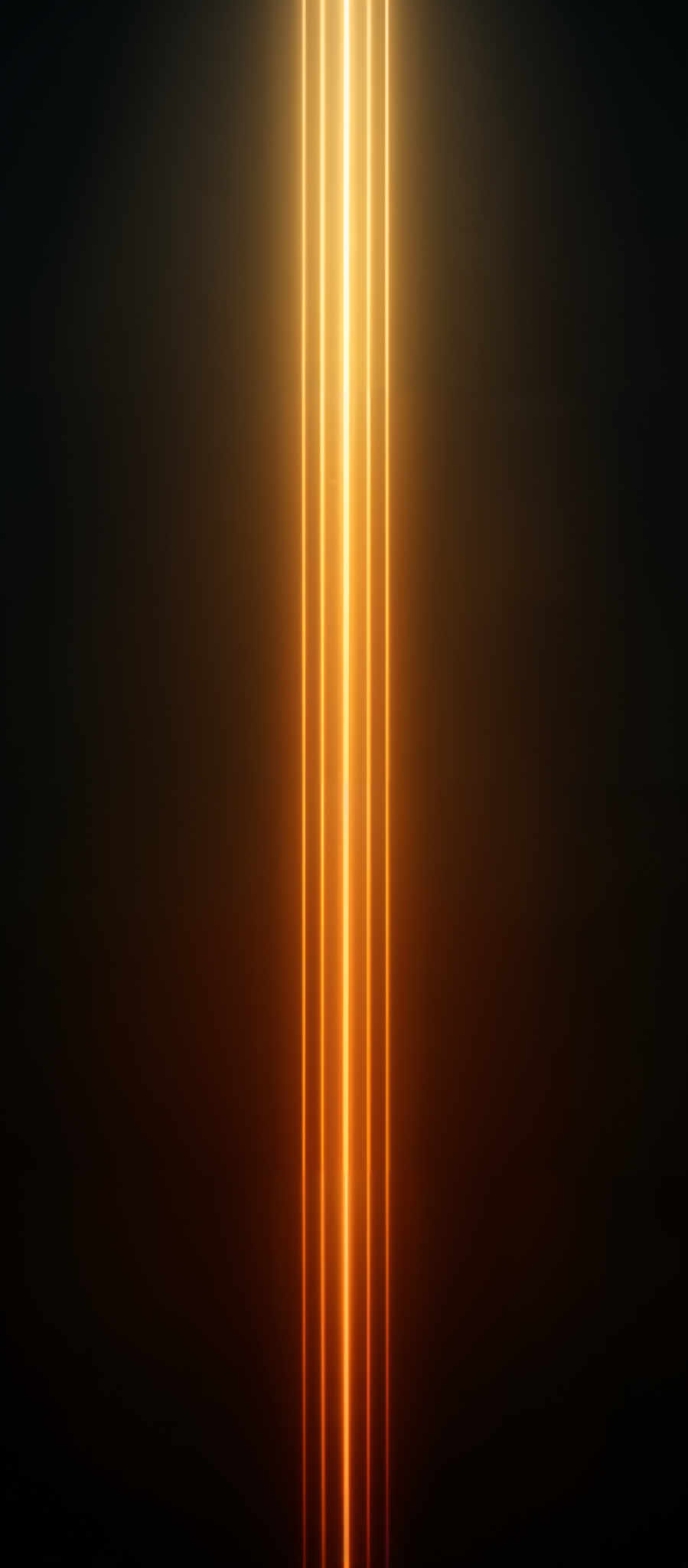 The image showcases a vertical alignment of three bright, glowing vertical lines. These lines are of a golden-yellow hue and stand out prominently against a dark, almost black background. The topmost line is slightly thinner than the two below it, and they all appear to be evenly spaced. The overall effect gives a sense of verticality and emphasis on the central golden lines.