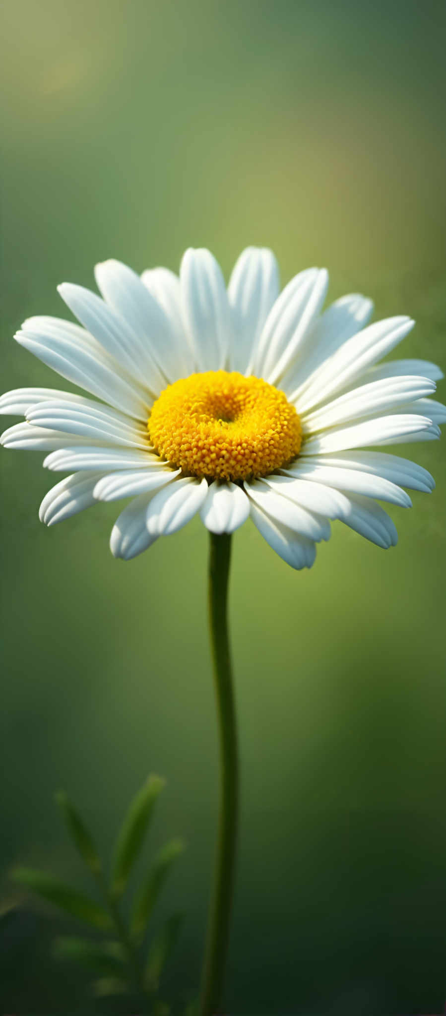 A white daisy flower with a yellow center.