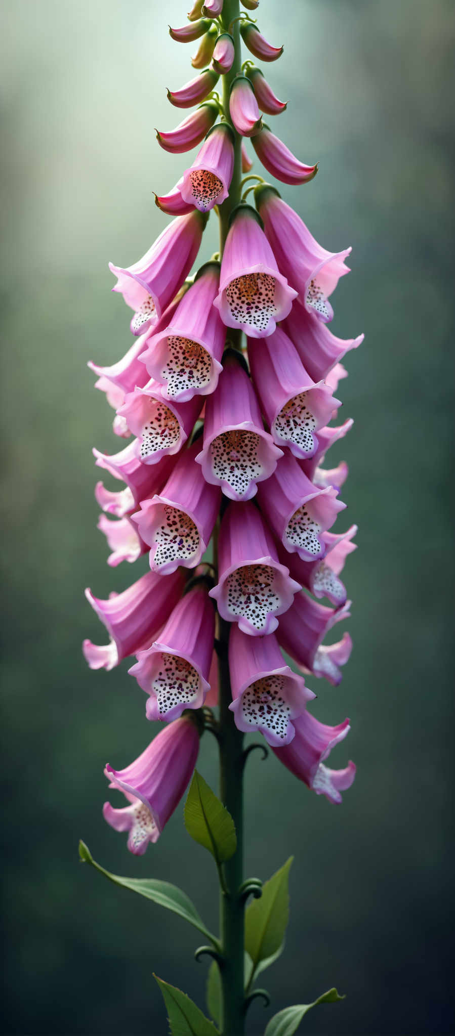 A cluster of pink flowers with white spots on the petals.