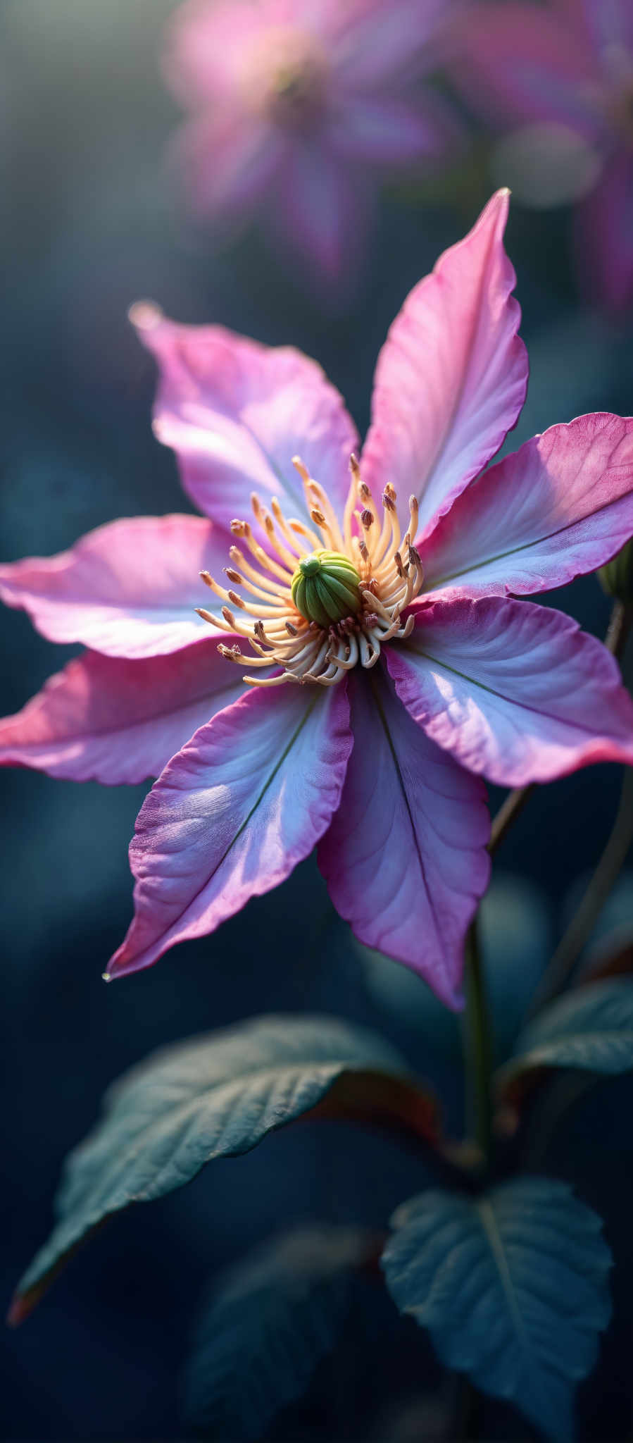 A close up of a beautiful pink flower with a yellow center.