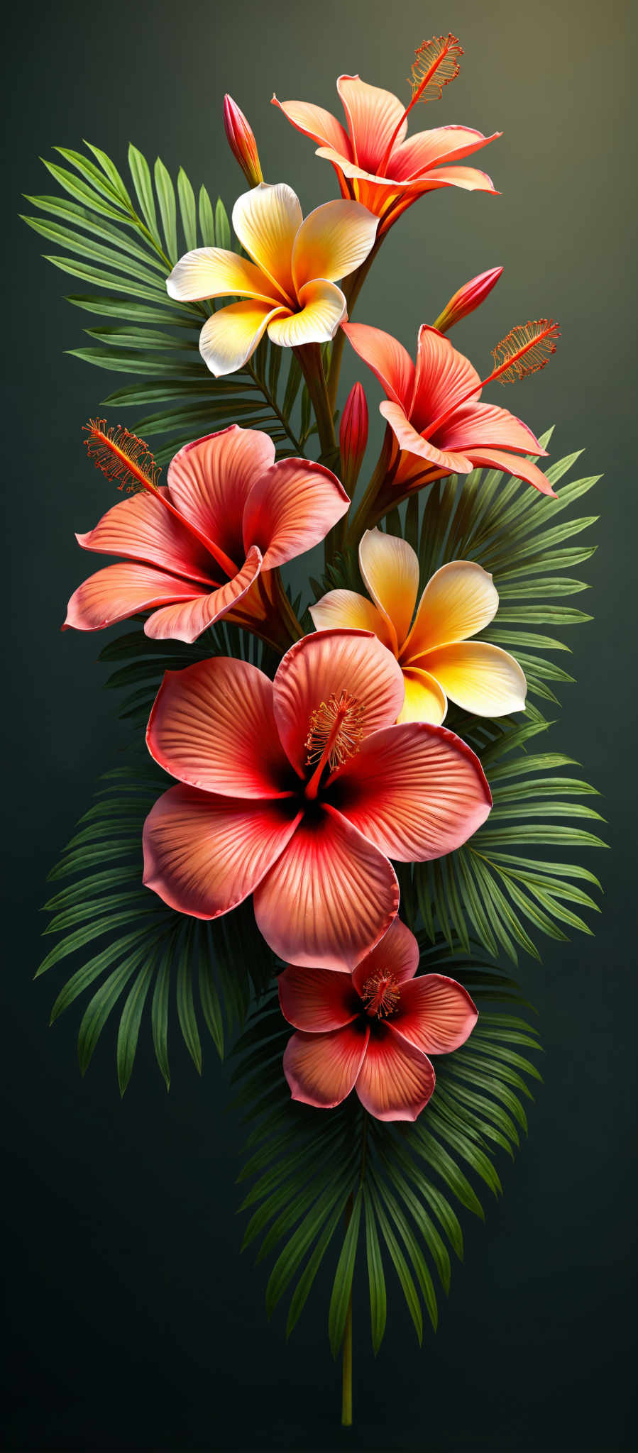 A beautiful arrangement of red and yellow flowers.