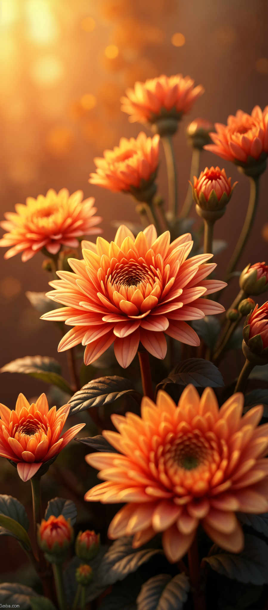 A beautiful bouquet of orange and yellow flowers.