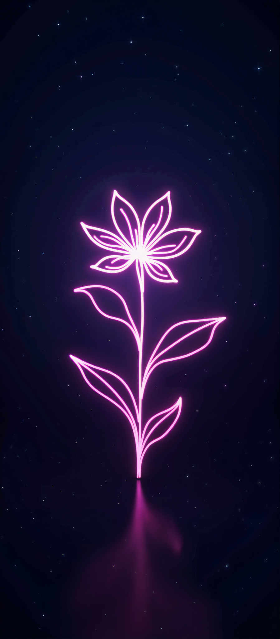 A digital illustration of a flower with pink lines.