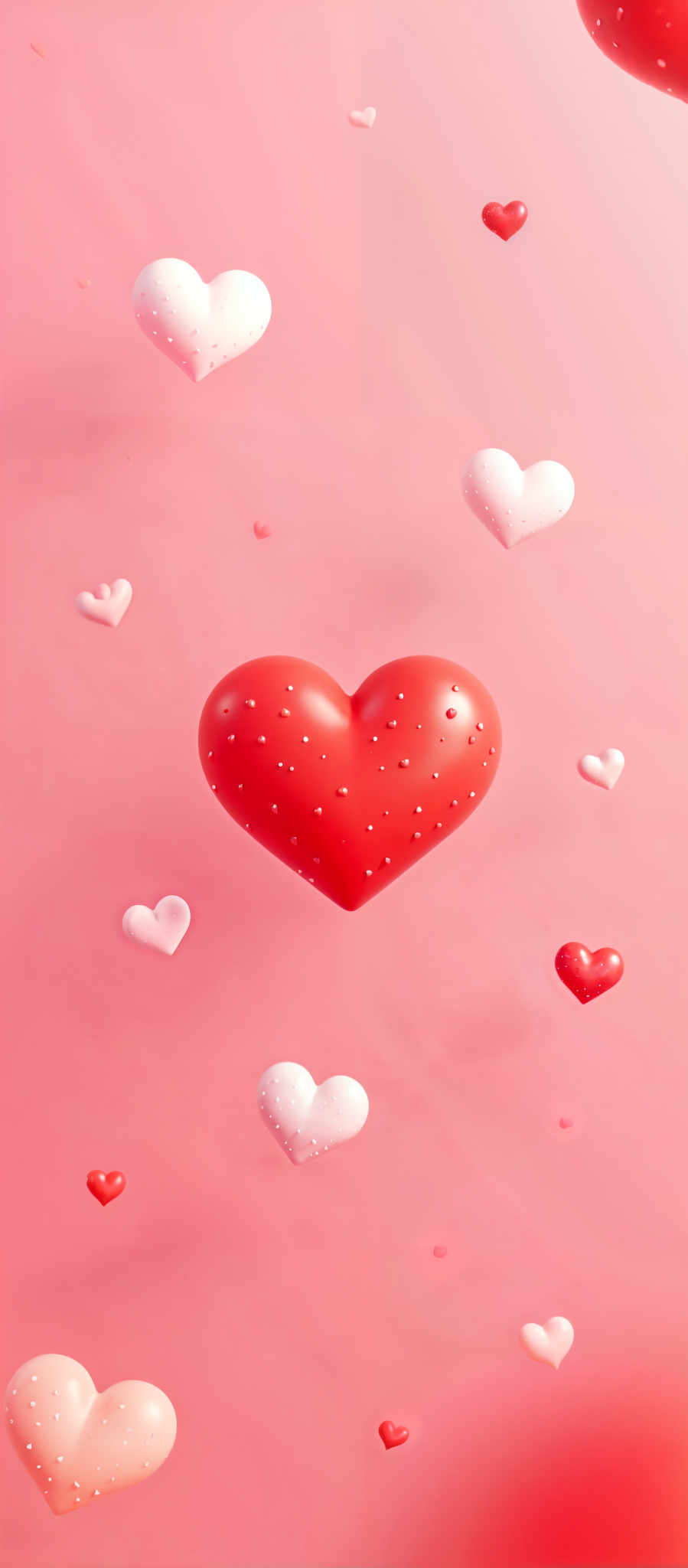 A heart with a lot of small holes in it is the main focus of the pink background.