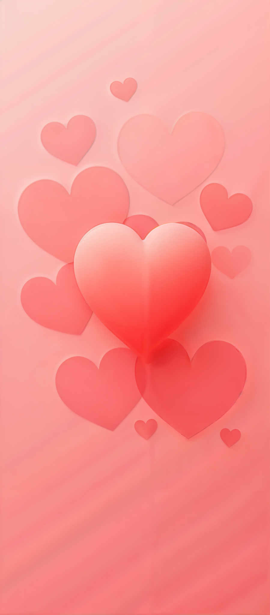 A heart-shaped graphic in a vibrant shade of pink. The heart is the central focus of the graphic with smaller hearts scattered around it creating a sense of depth and dimension. The hearts are not uniform in size adding a touch of randomness to the design. The background is a solid pink color providing a stark contrast to the white outlines of the hearts. The overall effect is a visually pleasing and eye-catching graphic.