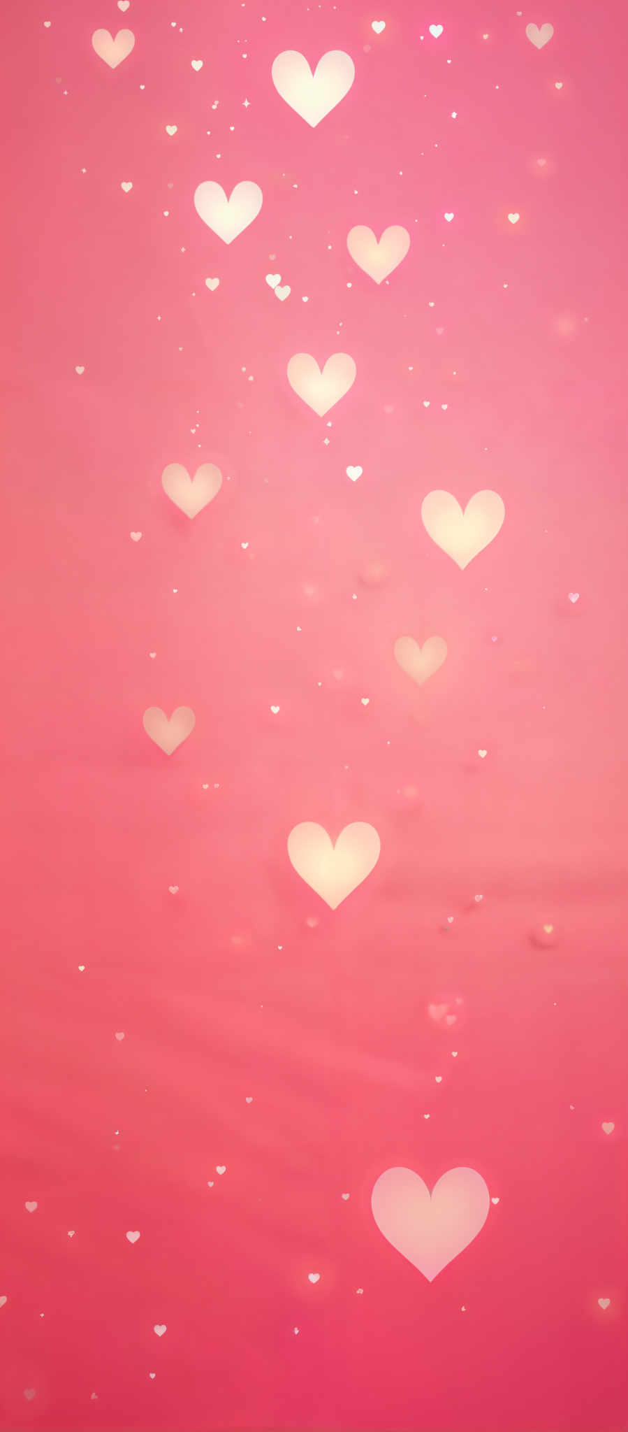 A pink background with hearts and dots.