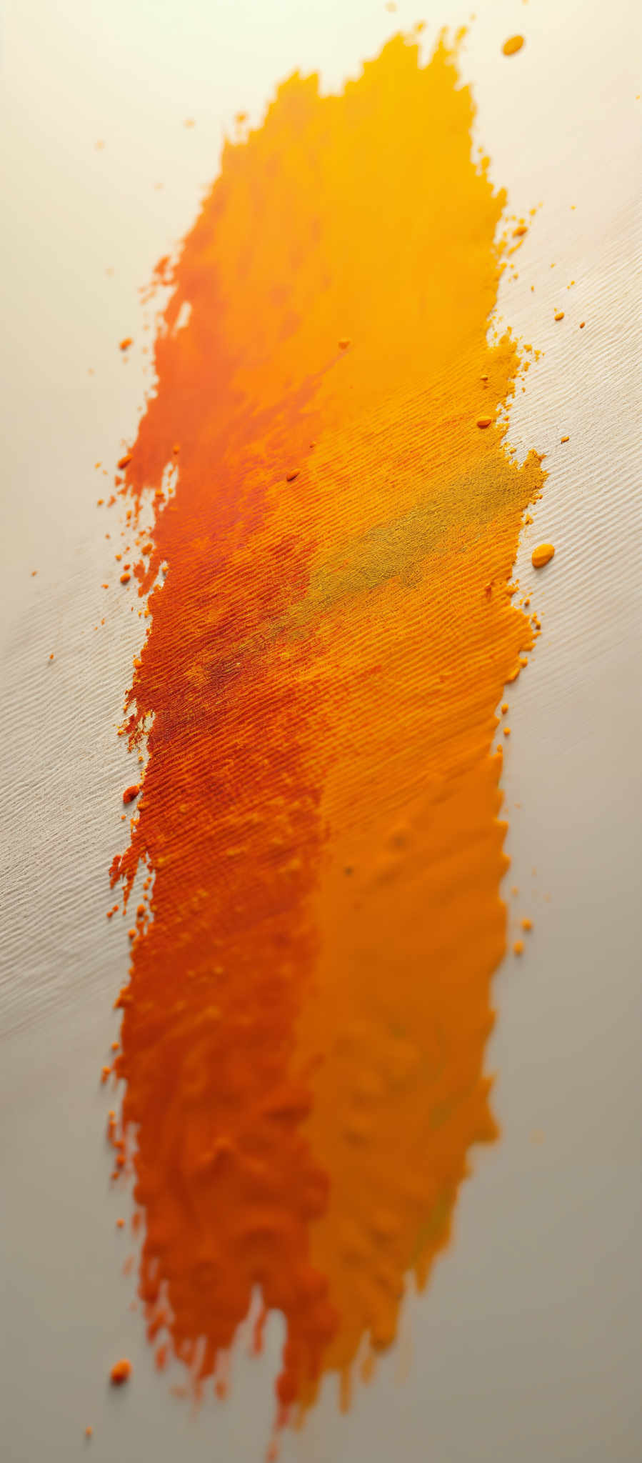 A close up of a painting with a vibrant orange and yellow color scheme. The painting is composed of small dots of paint creating a textured appearance. The colors blend together to form a warm and inviting piece of art. The image is a beautiful representation of abstract expressionism.