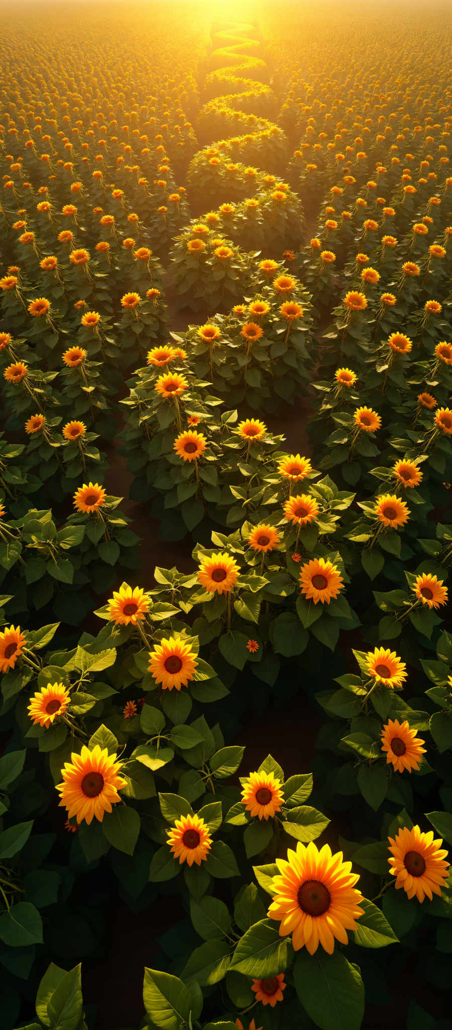 A field of sunflowers in full bloom.