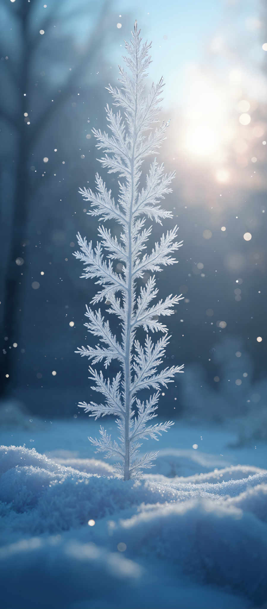 A close up of a single white snowflake.