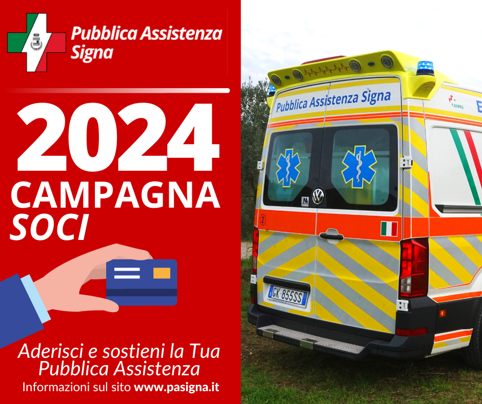 Al via la campagna soci 2024 della Pubblica Assistenza di Signa "Il